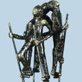 Figurative sculpture titled 'Village Play 3', 12x8x8 inches, by artist Kishor Sharma on Bronze