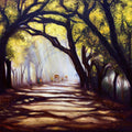 Village Roads' landscape oil painting by artist Sriram Chinnadurai, 30x40 inch, on canvas