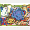 Still-life serigraphs painting titled 'Villayatea Table', 15x20 inches, by artist Jyoti Bhatt on Paper
