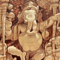 Religious acrylic painting titled 'Vinayaka Wood', 28x20 inches, by artist Sakthivel Ramalingam on Canvas