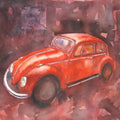 Transportation watercolor painting titled 'Vintage Series 7', 15x24 inches, by artist Kanchan Hande on Paper