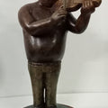 Violinist' figurative Bronze sculpture by artist Dilip Paul, 13x8 inch, on bronze