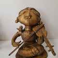 'Violinist' figurative Bronze sculpture by artist G Subramanian, 9x6 inch, on bronze