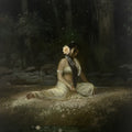 Virohatkanthita Nayika' religious oil painting by artist Abhisarika Nayika, 30x18 inch, on canvas