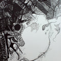 contemporary pen drawing titled 'Virtual Domain', 17x12 inches, by artist Rachana Shah on Brustro Paper