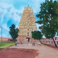 Virupaksha Temple Hampi' religious watercolor painting by artist Rahul Salve, 10x14 inch, on paper