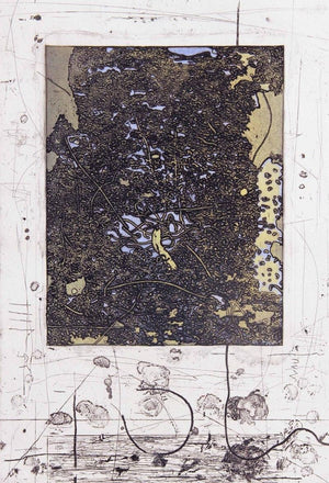 Viscosity 1 (Whispers of the Earth) by Murali Chinnasami, Original Acrylic Abstract Painting on Wood, X-Small Vertical Wall Art