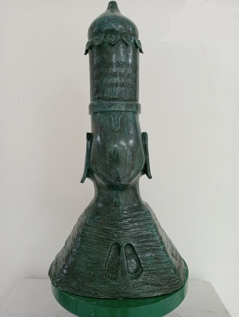 Vishnu' religious Bronze sculpture by artist Roy Chandan, 23x12 inch, on bronze