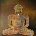 meditation acrylic painting titled 'The Vision Invisible', 36x36 inch, by artist Alpa Palkhiwala on Canvas