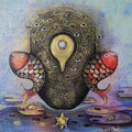Religious acrylic painting titled 'Vitthal', 12x12 inches, by artist Pooja Shelke on Canvas