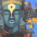 Religious acrylic painting titled 'Vitthal Darshan 1', 14x14 inches, by artist Anil Mahajan on Canvas