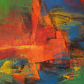 Vivid Visions' abstract acrylic painting by artist Siddhesh Rane, 30x30 inch, on canvas