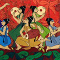 Figurative acrylic painting titled 'Vocalist', 32x54 inches, by artist Chetan Katigar on Canvas