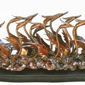 Voyage 2' animals Copper sculpture by artist Biplab Sarkar 2, 13x34 inch, on copper