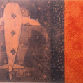 Abstract printmaking titled 'Voyage', 22x30 inches, by artist Kavita Shah on Paper