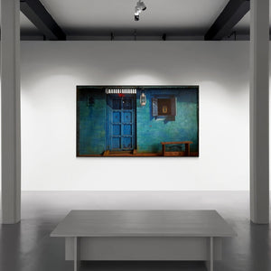 In-situ view of Gopal Pardeshi's 'Wada (Rustic Charm)' painting in a room