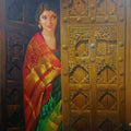 'Waiting' figurative oil painting by artist Kamal Rao, 42x32 inch, on canvas