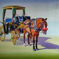 'Waiting 3' transportation oil painting by artist Abid Shaikh, 72x66 inch, on canvas