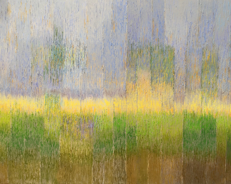 A Walk In The Woods 1' abstract oil painting by artist Gayatri Deshpande, 48x60 inch, on canvas