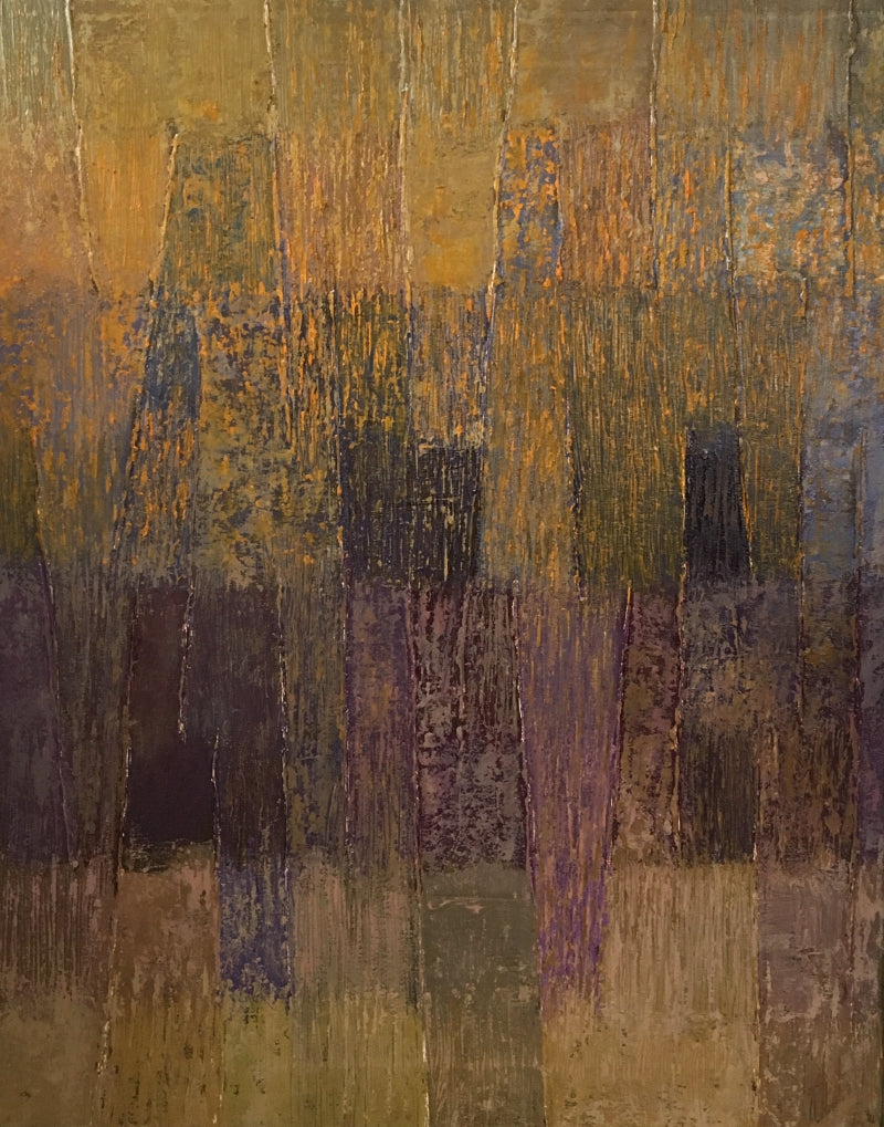 A Walk In The Woods 3' abstract oil painting by artist Gayatri Deshpande, 30x24 inch, on canvas