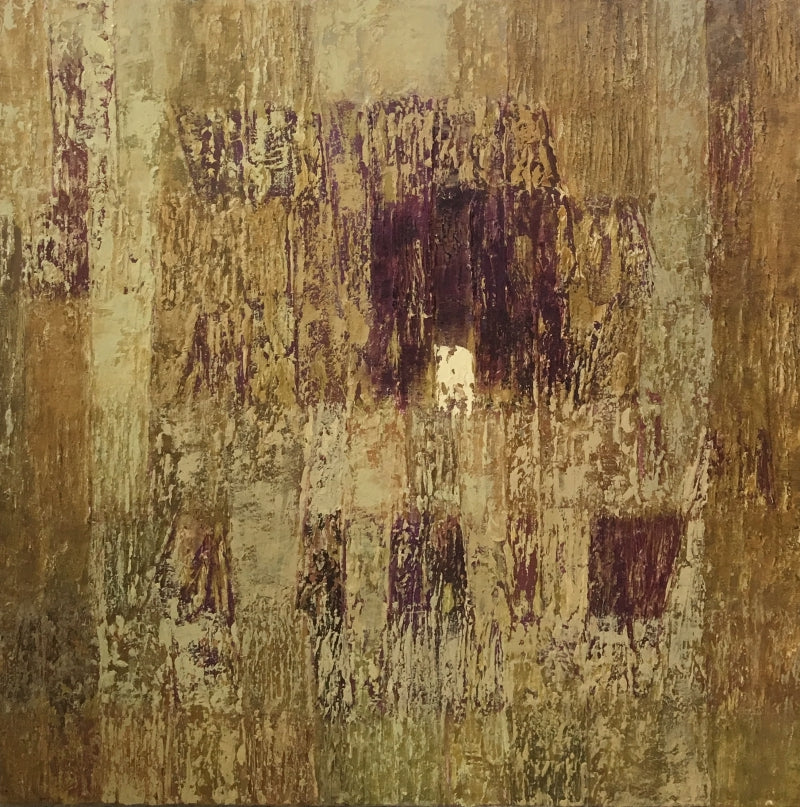 A Walk In The Woods 5' abstract oil painting by artist Gayatri Deshpande, 24x24 inch, on canvas