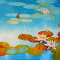 Nature oil painting titled 'Water Lilies 22', 30x60 inches, by artist Swati Kale on Canvas