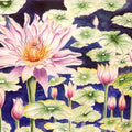 Nature watercolor painting titled 'Water Lily', 11x15 inches, by artist Subodh Maheshwari on Paper