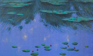 Nature acrylic painting titled 'Waterlilies 1', 36x60 inches, by artist Chaitan Bhosale on Canvas