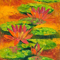 Waterlilies 12' nature oil painting by artist Swati Kale, 18x14 inch, on canvas