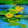 Nature oil painting titled 'Waterlilies 13', 18x14 inches, by artist Swati Kale on Canvas