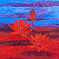 Waterlilies 16' nature oil painting by artist Swati Kale, 18x14 inch, on canvas