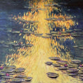 Nature acrylic painting titled 'Waterlilies 3', 36x48 inches, by artist Chaitan Bhosale on Canvas