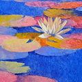 'Waterlilies 3' nature oil painting by artist Swati Kale, 14x18 inch, on canvas
