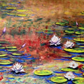 Waterlilies 6' nature acrylic painting by artist Chaitan Bhosale, 36x60 inch, on canvas