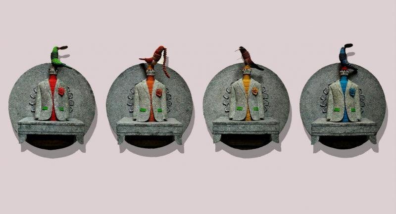 contemporary sculpture titled 'Waterscape 2', 12x14x5 inches, by artist Bibhu Nath on Mixedmedia