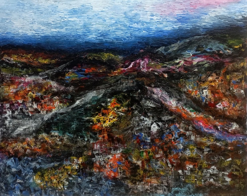 Way Of Life' abstract acrylic painting by artist Ganesh Singh, 40x50 inch, on canvas