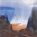 Way To The River' landscape watercolor painting by artist Prashant Prabhu, 30x22 inch, on paper