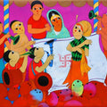 Figurative acrylic painting titled 'Wedding', 48x60 inches, by artist Dnyaneshwar Bembade on Canvas