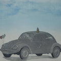 contemporary printmaking titled 'Wedding Car', 10x13 inches, by artist Dushyant Patel on Paper