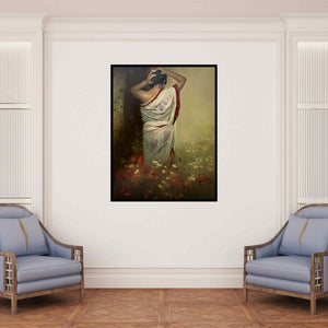 In-situ view of Amit Bhar's 'Wet Lady' painting in a room