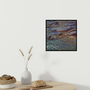 In-situ view of Uday Farat's 'Wetness 1 (Wetness 1: A Study of Texture and Light)' painting in a room