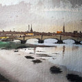 Cityscape watercolor painting titled 'Wexford Bridge Ireland', 8x11 inches, by artist Arunava Ray on Paper