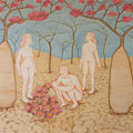 Erotic watercolor painting titled 'When The Plant Flowering Year', 42x60 inches, by artist Sanu Ramakrishnan on Paper