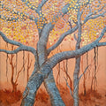 Whispering Woods' nature acrylic painting by artist Anumitra Basu Mandal, 20x16 inch, on canvas board