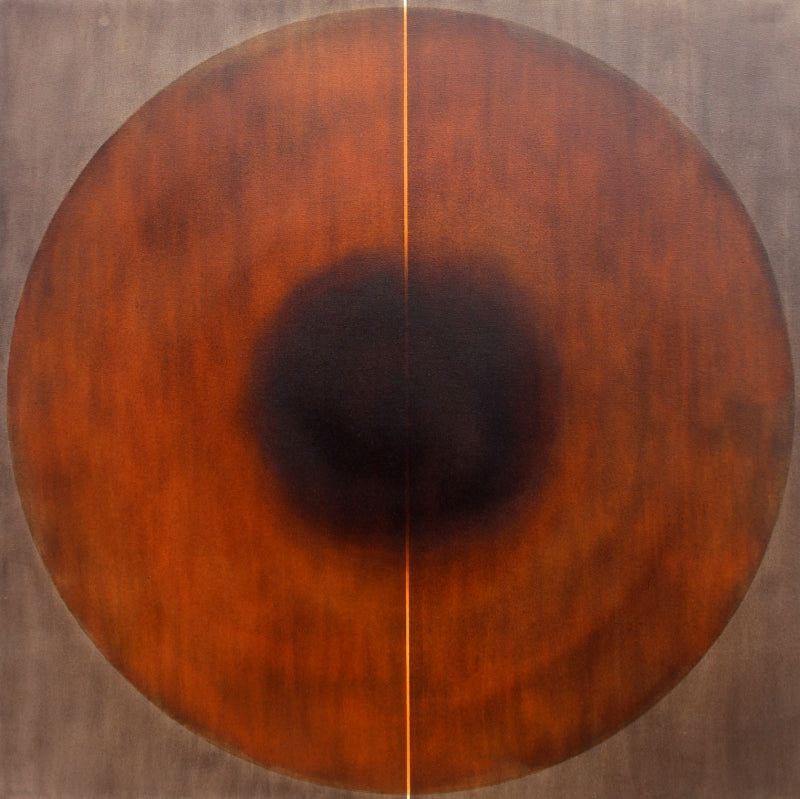 Whispers At First Light' contemporary mixed-media painting by artist Pradeep Ahirwar, 48x48 inch, on canvas