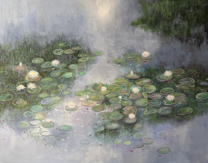 Whispers Of Midnight' nature acrylic painting by artist Amita Dand, 48x60 inch, on canvas