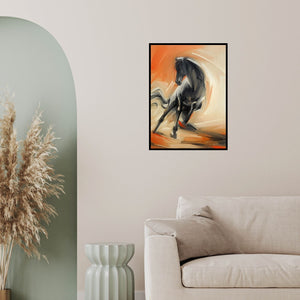 In-situ view of D Tiroumale's 'White Horse 2' painting in a room