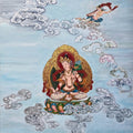 Religious mixed media painting titled 'White Tara', 18x15 inches, by artist Aditi Agarwal on Cloth