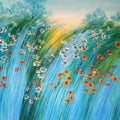 Nature oil painting titled 'Wild Beauty 1', 48x72 inches, by artist Swati Kale on Canvas