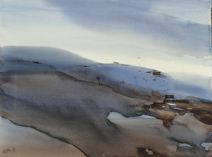 Landscape watercolor painting titled 'Wild Wild Country North East India 2', 22x30 inches, by artist Prashant Prabhu on Paper